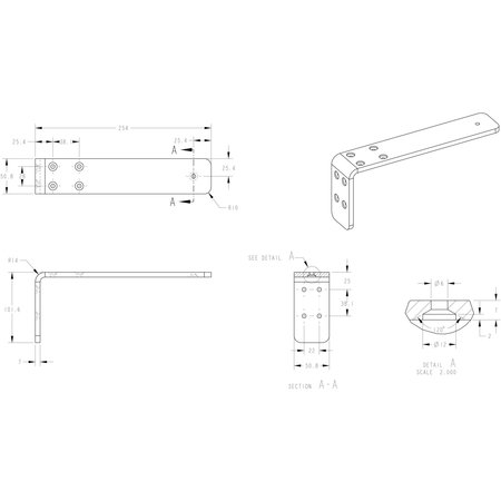 Hardware Resources 10" Wx2"Dx4"H L-Shaped Countertop Support CTOPSUP10-L